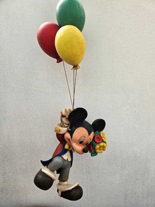 Beeld, Beeld - Mickey Mouse hangend aan ballonnen - 35 cm -, Verzamelen, Disney