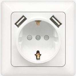 Wandcontactdoos Aigi Cika - Inbouw 1-voudig stopcontact met, Doe-het-zelf en Bouw, Elektriciteit en Kabels, Nieuw, Verzenden