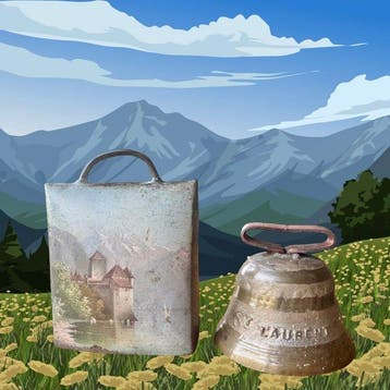 Decoratieve bel (2) - Hand-Painted- Chateau Chillon & Hand