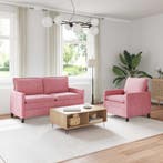 vidaXL bank / zetelstel 2 pcs Roze Fluweel, Verzenden