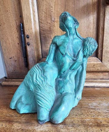 sculptuur, Piéta - 17 cm - Gepatineerd brons