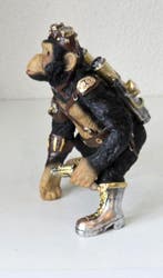 Art House - Figuur - ***Echte SteamPunk AAP***-21 cm - Resin