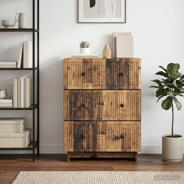 vidaXL Ladekast 66 x 34,5 x 90 cm Bewerkt hout Oud hout, Maison & Meubles, Armoires | Autre, Envoi