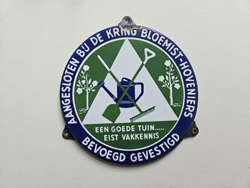 kring bloemist-hoveniers - Emaille bord - Emaille, Metaal