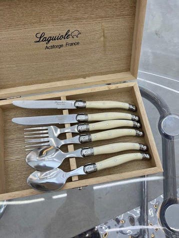 Laguiole Actiforge - Tafelservies (6) - Staal, Hout