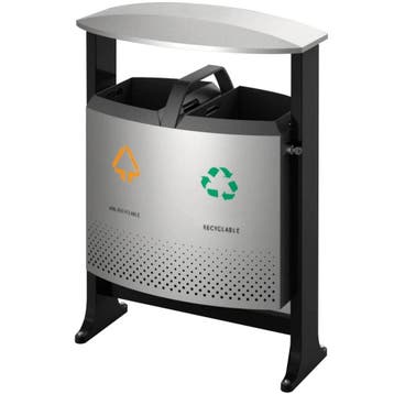 Afvalscheidingsstation | Staal | Zwart/Grijs | 78L | Open |, Articles professionnels, Verzenden