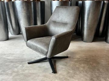 Veiling - Fauteuil Bronz - Draaibaar - Microleder - Grijs  -, Huis en Inrichting, Fauteuils, Nieuw