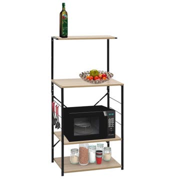 vidaXL Magnetronkast 60x39,6x123 cm bewerkt hout zwart en, Verzenden