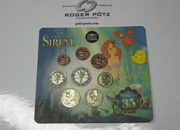 Frankreich 3,88 Euro 2024 Miniset Disney Meerjungfrau kop..., Timbres & Monnaies, Monnaies | Europe | Monnaies euro, Envoi