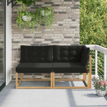 vidaXL Buiten bank set Massief Acacia Hout Wit, Verzenden