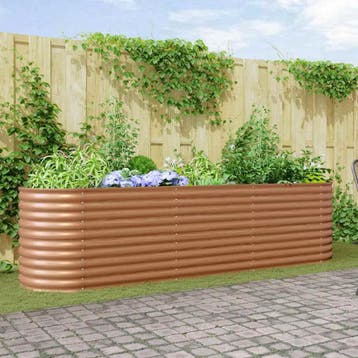 vidaXL Verhoogd bed Bruin 320 x 80 x 81 cm Staal, Verzenden, Nieuw