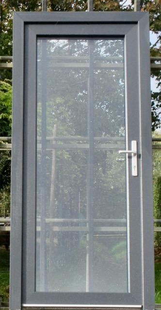 pvc buitendeur , deur , achterdeur 94 x 207 wit / antraciet, 80 tot 100 cm, Nieuw, Ophalen of Verzenden, Buitendeur