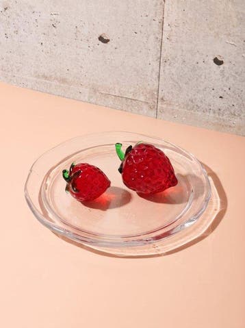 sculptuur, Set di 2 Fragole decorative - 6 cm - Muranoglas
