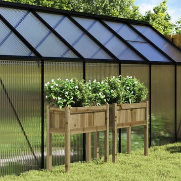 vidaXL Plantenbakken met poten 2 st cm geïmpregneerd hout, Verzenden, Nieuw
