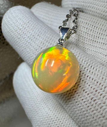 Opaal Sieraden - Hoogte: 24 mm - Breedte: 15 mm- 1.9 g - (1)