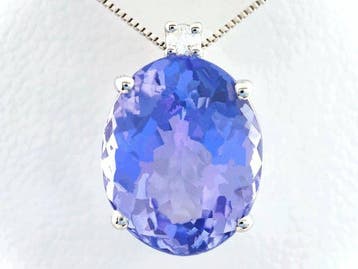 Zonder minimumprijs - Ketting met hanger - 18 karaat Witgoud, Handtassen en Accessoires
