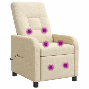 vidaXL Massage Relaxstoel Crèmekleurig Stof, Verzenden, Nieuw