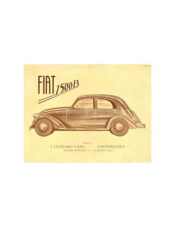 1935 FIAT 1500 B BROCHURE NEDERLANDS