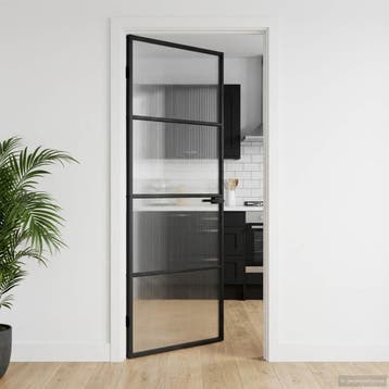 vidaXL Huisdeur 83 x 201,5 x 3,5 cm Aluminium en Gehard Glas, Doe-het-zelf en Bouw, Deuren en Vliegenramen, Verzenden, Nieuw