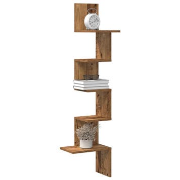 vidaXL Hoekwandschap 32x32x127,5 cm bewerkt hout oud, Verzenden