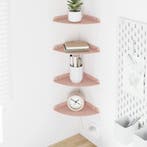 vidaXL Zwevende plank met plank met opslag 4 pcs Roze 18 x, Verzenden