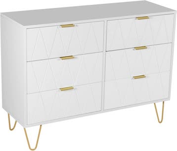 Commode - Dressoir - Ladekast - 100x34x73 cm - Wit - UEV, Verzenden, Nieuw