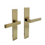 Deurklink Hera op schild blind messing titaan PVD - deurb..., Ophalen of Verzenden, Nieuw, Koper of Messing, Klink of Kruk