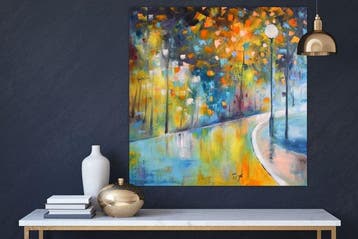 Robert Popczyk Art - Autumn walk, Antiek en Kunst