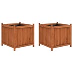 vidaXL Plantenbakken verhoogd 2 st 50x50x50 cm vurenhout, Verzenden, Nieuw