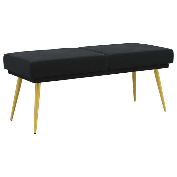 vidaXL Dubbel-laags bank Zwart 120 x 45 x 46 cm Fluweel, Maison & Meubles, Maison & Meubles | Autre, Envoi