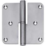 Intersteel Paumelle DIN rechts afgerond 3,5x3,5 rvs, Doe-het-zelf en Bouw, Hang- en Sluitwerk, Ophalen of Verzenden, Nieuw