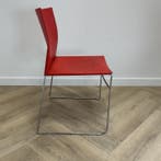 Viasit kantinestoel / stapelstoel, rood - chroom