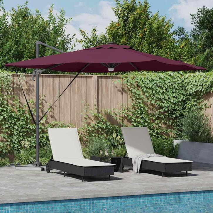 vidaXL Roma Parasol Rood 286 x 284 x 270 cm Aluminium en, Tuin en Terras, Parasols, Nieuw, Verzenden