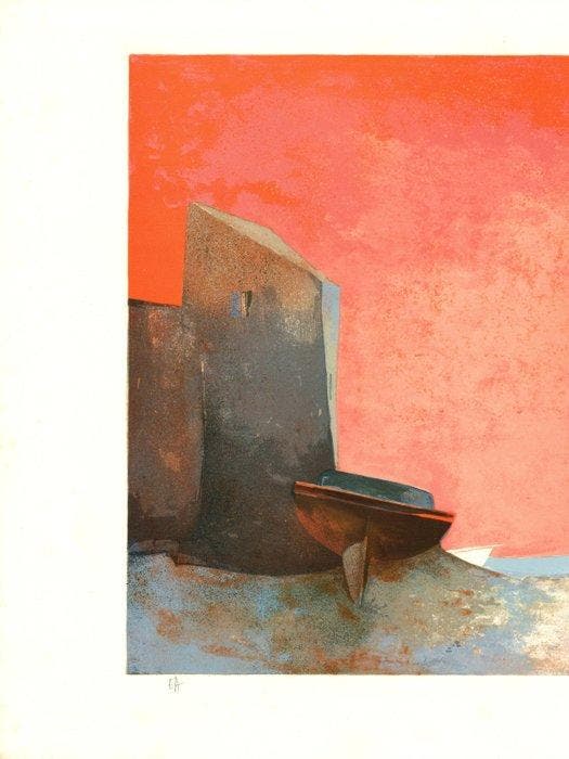 Claude Gaveau (1940) - Barques en bord de mer, Antiquités & Art, Antiquités | Autres Antiquités