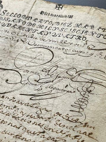 Manuscrito - Año 1644. Monasterio de Samos. Escribano y juez, Nieuw