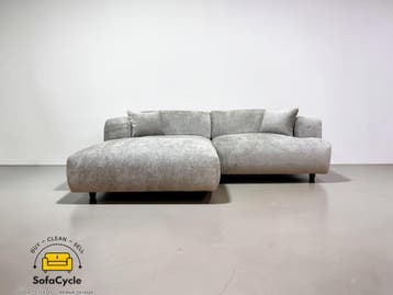 Hoekzetel grijs in bouclé extra breed ligvlak – overstock, Huis en Inrichting, Verzenden, Nieuw