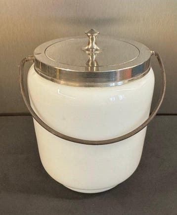 Koektrommel - Glas - Art déco witte opaline