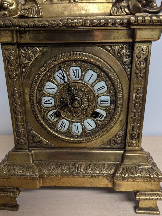 Pendule de cheminée - Bronze - 1960-1970 - Pendule en bronze, Antiquités & Art, Antiquités | Horloges