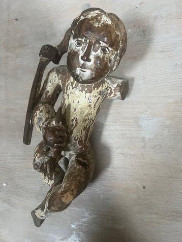 Buste, Putto - 30 cm - Bois - 1780, Antiek en Kunst