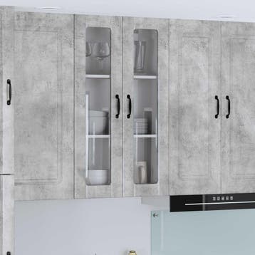 vidaXL Wandglas Kasten LUCCA Betongrijs 60 x 31 x 100 cm, Huis en Inrichting, Verzenden, Nieuw