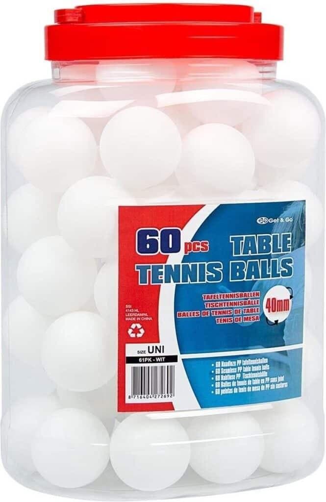 Get and Go Tafeltennisballen - PP - 60 stuks (Spellen), Boeken, Hobby en Vrije tijd, Nieuw, Ophalen of Verzenden