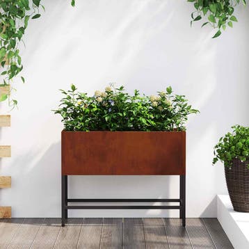 vidaXL Verhoogde Tuin Plantenbak Roestig 60 x 26 x 45 cm, Verzenden