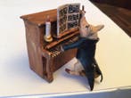 sculptuur, Le pianiste - 5 cm - Koud geverfd brons