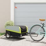 vidaXL Fietstrailer 45 kg ijzer zwart en groen, Verzenden, Nieuw