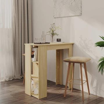 vidaXL Bartafel met schap 102x50x103,5 cm hout sonoma, Verzenden