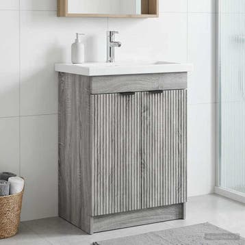 vidaXL Badkamer onder Wastafel Kast Grijs Sonoma 78,5 x 37,5, Verzenden, Nieuw