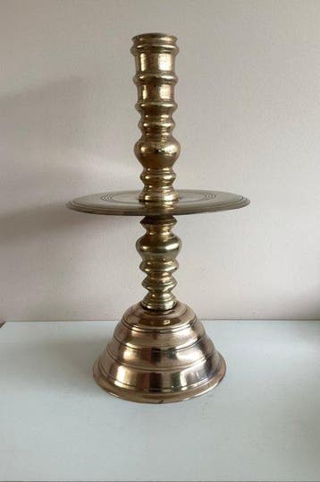 Chandelier - Bronze, Laiton - Candelabre colonial à col de