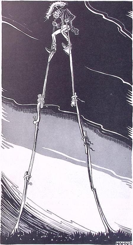 Spotprent met Charles Ruijs de Beerenbrouck op hoge poten, Antiek en Kunst, Kunst | Litho's en Zeefdrukken, Verzenden