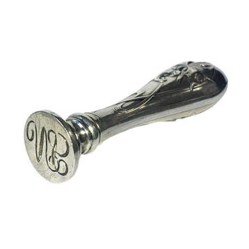 Exquisite Art Nouveau Solid Silver Wax Seal Stamp with