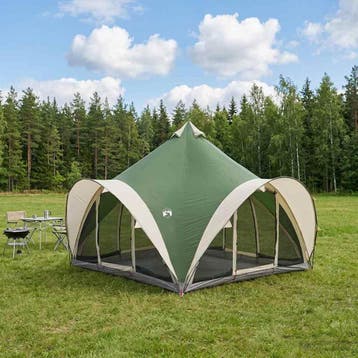vidaXL Tipi Tent 6.0-persoons Groen Polyester en Staal, Verzenden